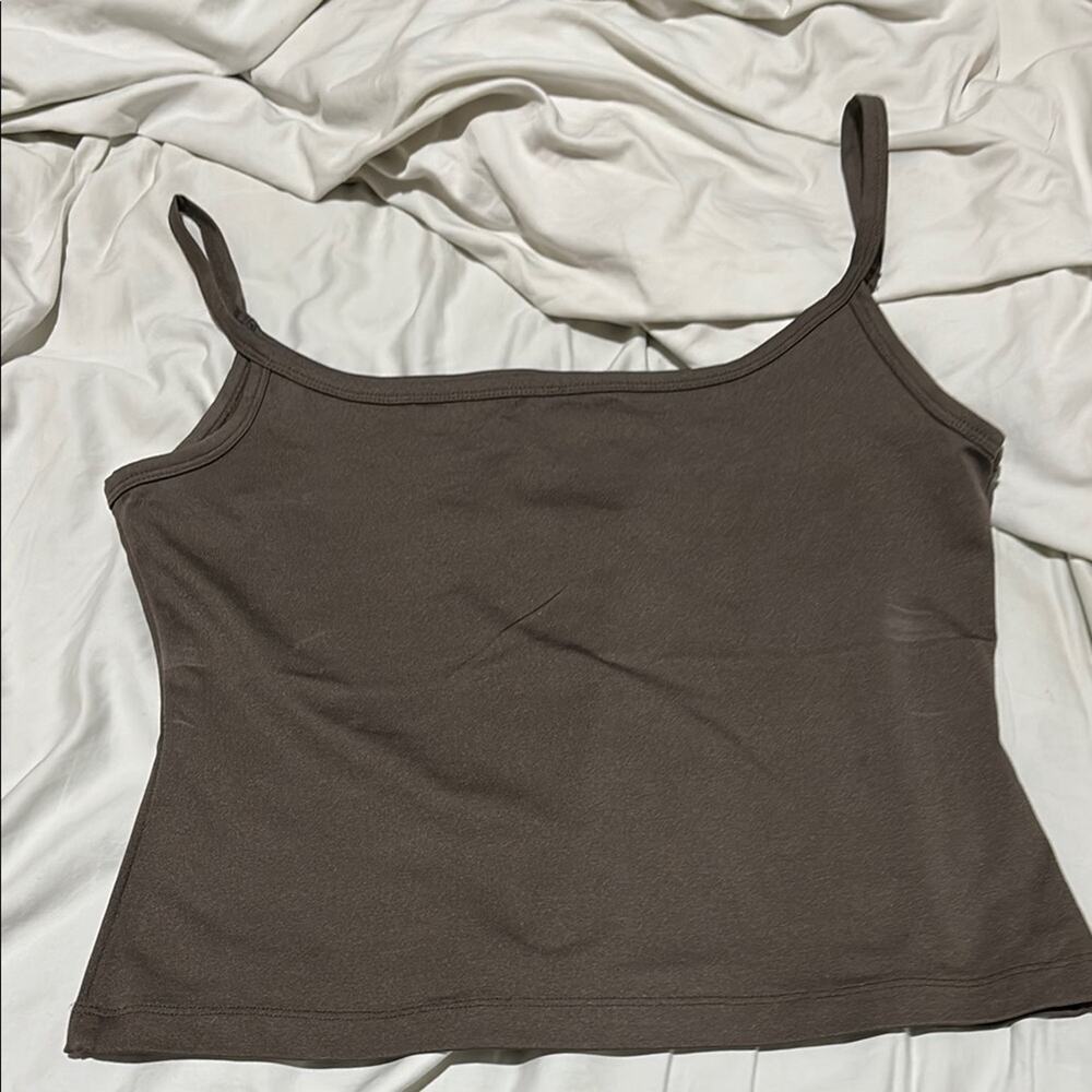 J Crew L Brown Women's Camisole Top nylon spandex blend euc worn once air dried